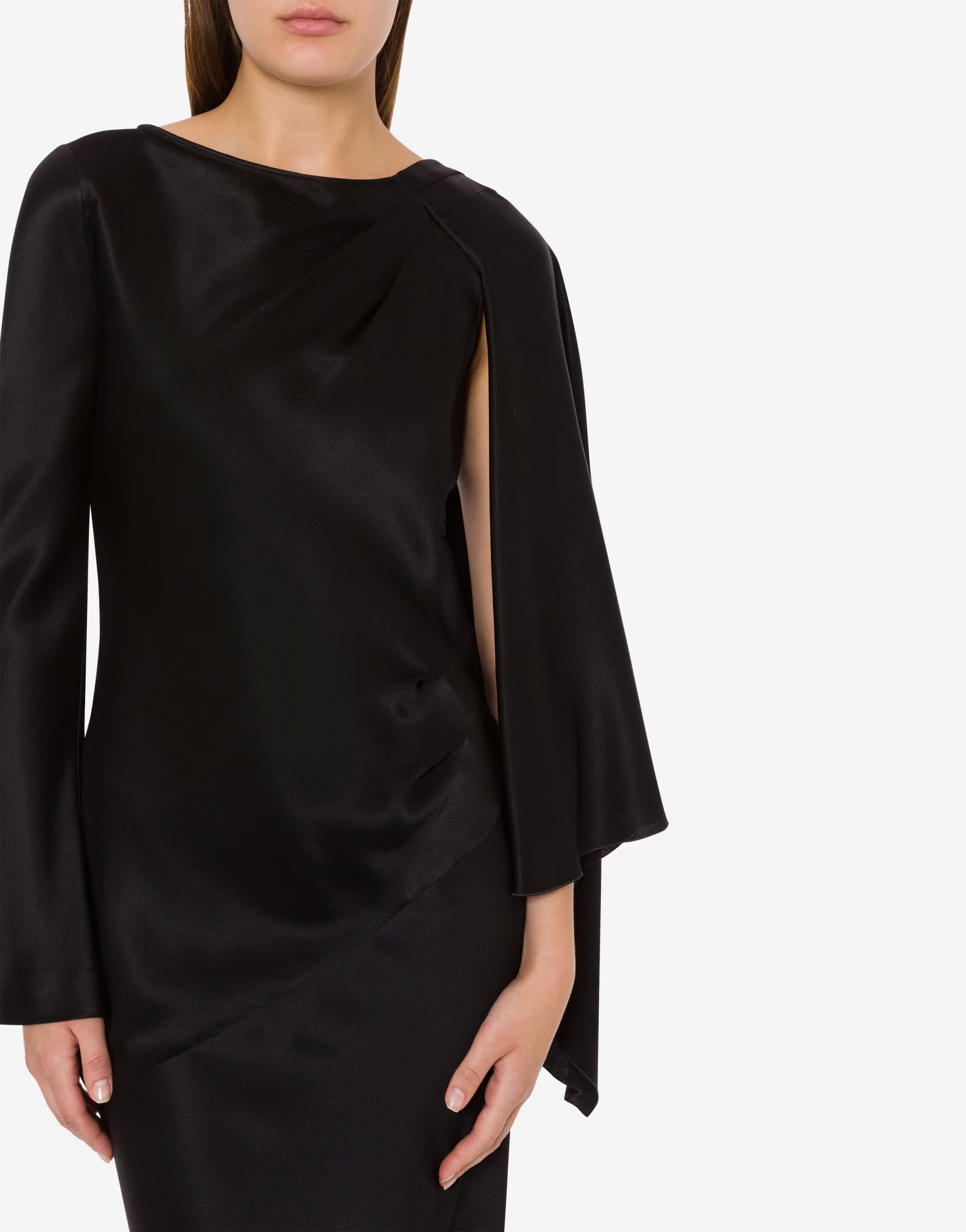 BLACK SILK SATIN DRESS